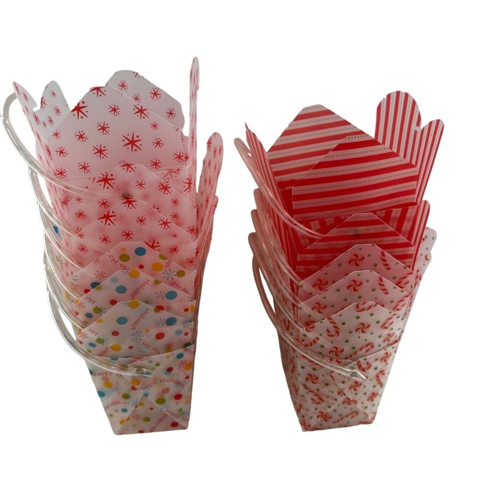 Set Of 11 Holiday Gift Boxes With Festive Designs Christmas‎ containers treats